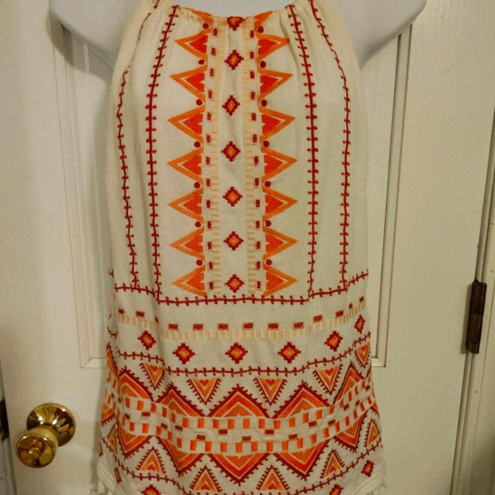 New Halter style top with beautiful embroidery